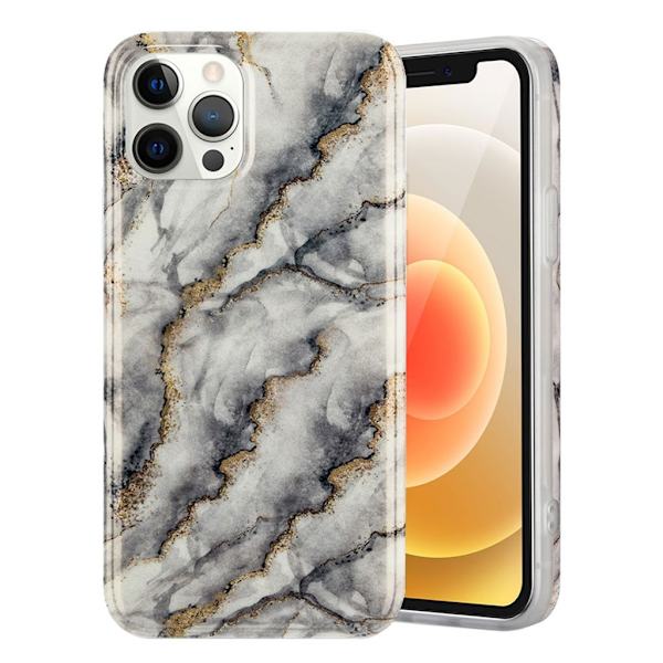 Marmormotiv iPhone 12 Pro Max skal - Vit Vit
