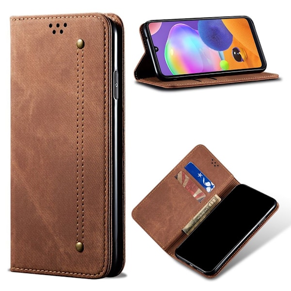 Jeans Samsung Galaxy A31 Etui - Brun Brown