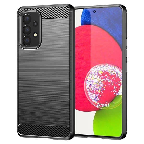 Carbon Flex Suojakotelo Samsung Galaxy A53 5G - Musta Black