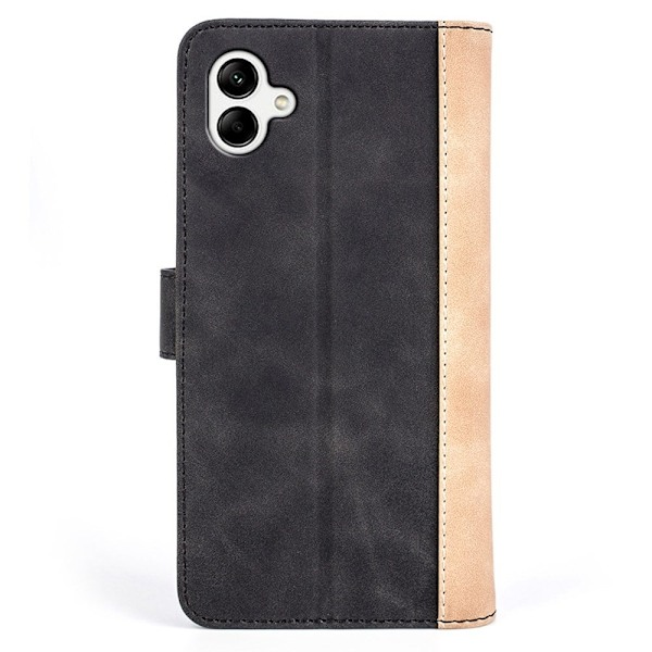 To Farvet Læder Flip Case til Samsung Galaxy A04 - Sort Black
