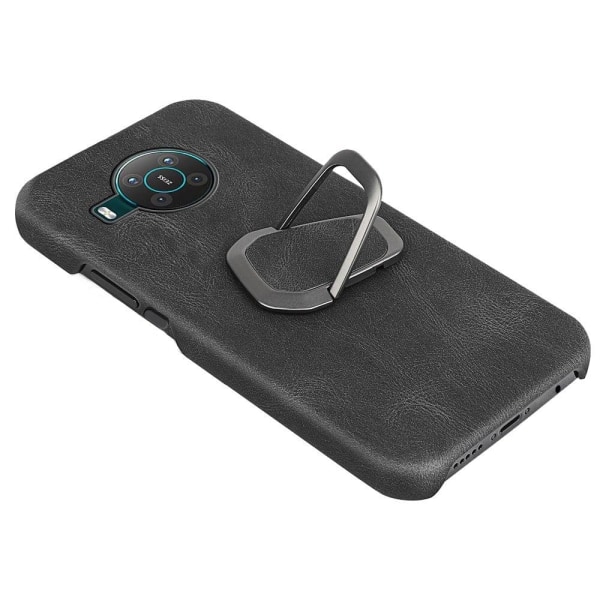 Stötsäkert läderfodral med oval kickstand för Nokia X10 / X20 - Grön Grön