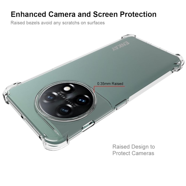 ENKAY klart faldsikkert etui til OnePlus 11 Transparent