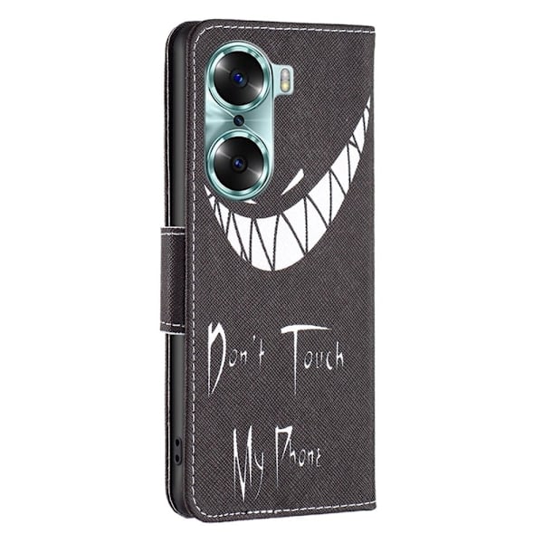 Wonderland Honor 60 flip etui - Rør Ikke Ved Min Telefon Black