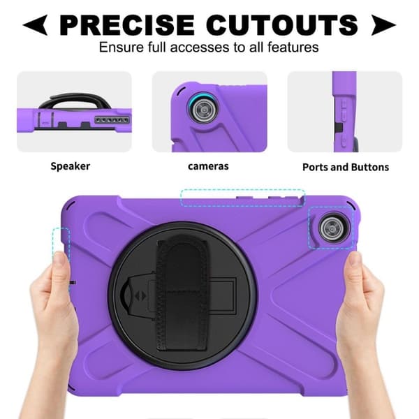 Silikon Etui med A 360°-sving til Lenovo Tab M8 - Lilla Purple