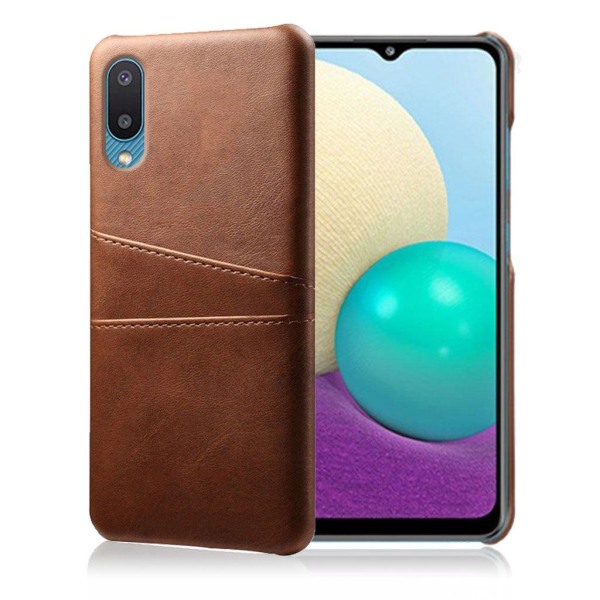 Dual Card Samsung Galaxy A02 cover - Brun Brown