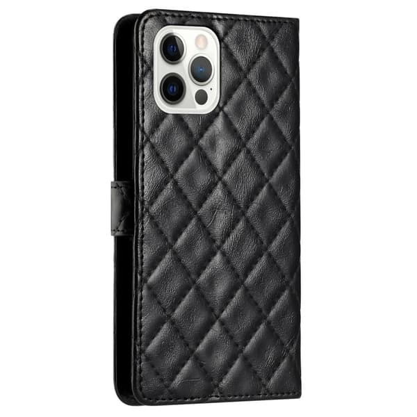 Funktionelt iPhone 16 Pro Max rombe etui med pung - Sort Black
