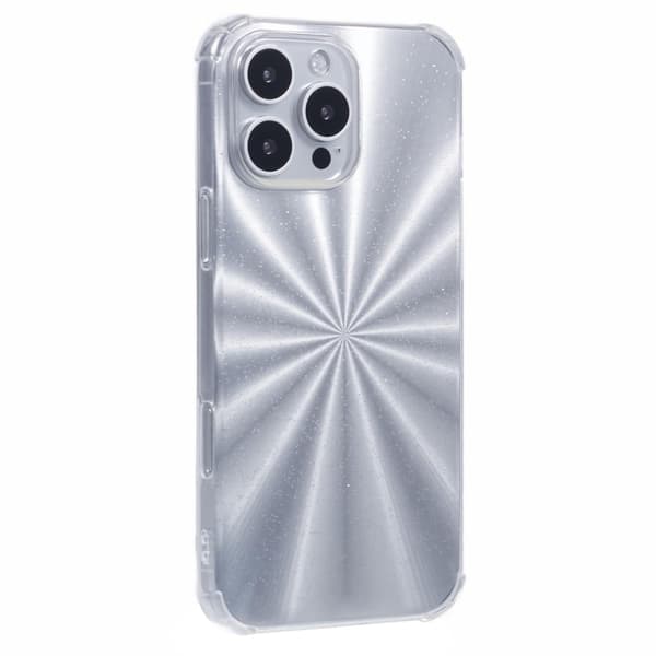iPhone 16 Pro Max-etui Støtsikkert, fleksibelt, fleksibelt telefondeksel med kortpapir - Aurora Sølv Silver grey