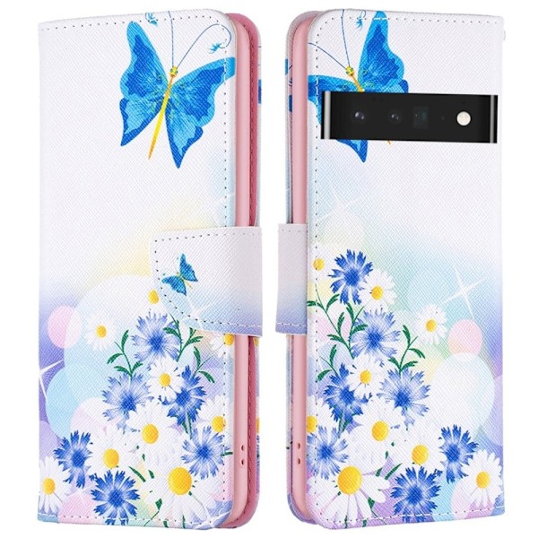 Wonderland Google Pixel 7 Pro flip kuoret - Perhonen Ja Kukkia Multicolor