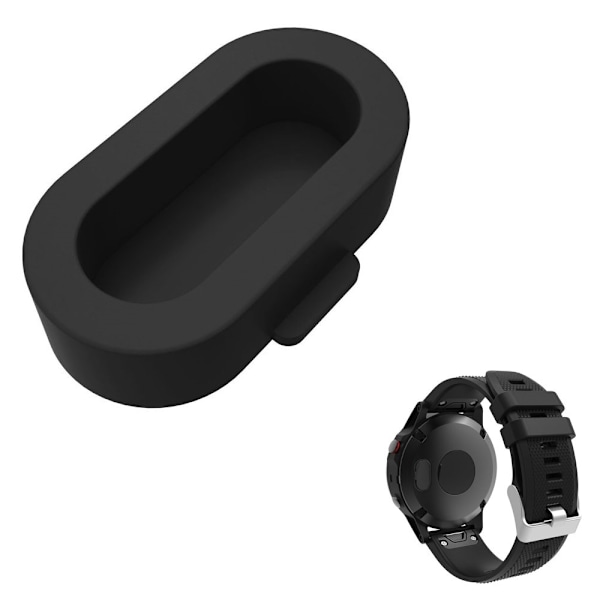 Garmin Fenix 5S / 5 / 5X silikone støvprop - Sort Black