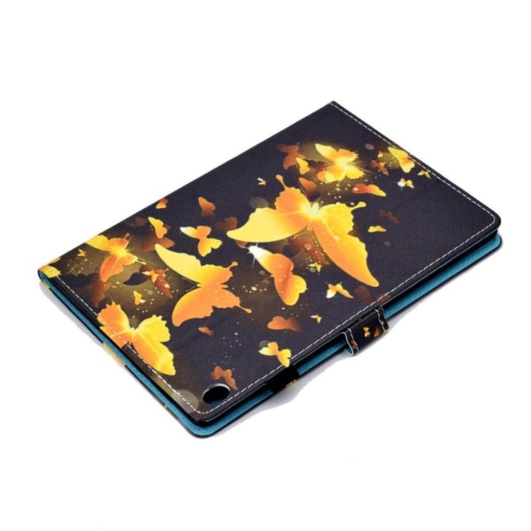 Lenovo Tab M10 cool pattern leather flip case - Gold Butterflies Gold