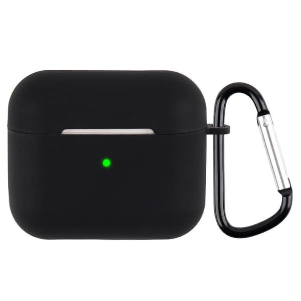 AirPods silikonetui med karabinkrok - Svart Black