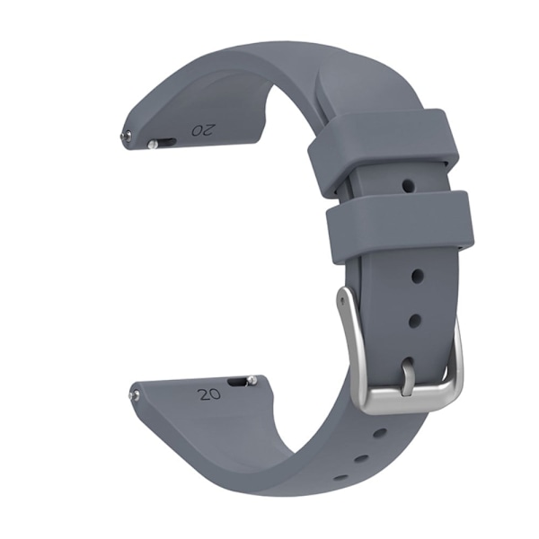 20 mm universal klockarmband i silikon - Mörkgrå Silvergrå