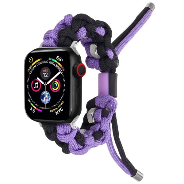 Apple Watch (45 mm) unik nylon-urrem - Sort / Lilla Multicolor