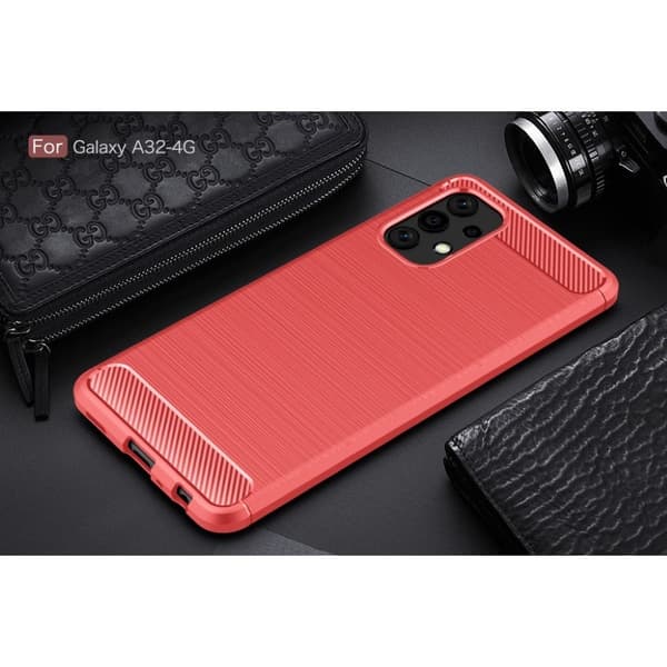 Carbon Flex Samsung Galaxy A32 kotelot - Punainen Red