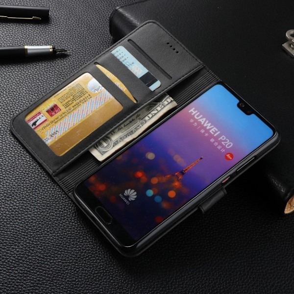LC.Imeeke läder Huawei P20 Pro fodral - Svart Svart