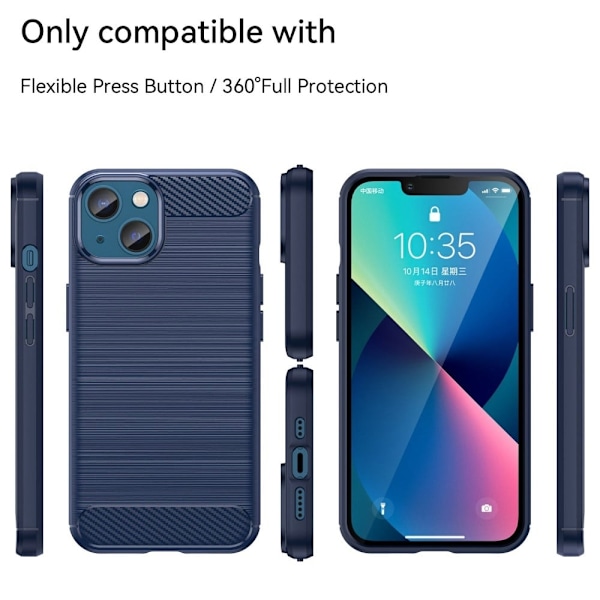 Carbon Flex Suojakotelo iPhone 14 - Sininen Blue