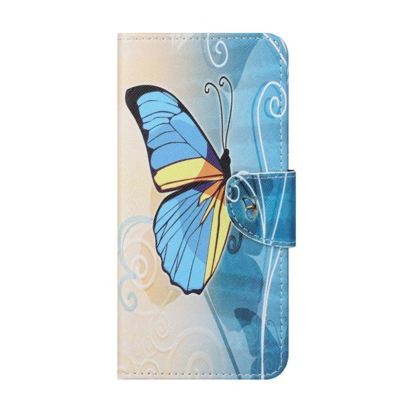 Wonderland iPhone 13 flip etui - Blå Sommerfugl Blue