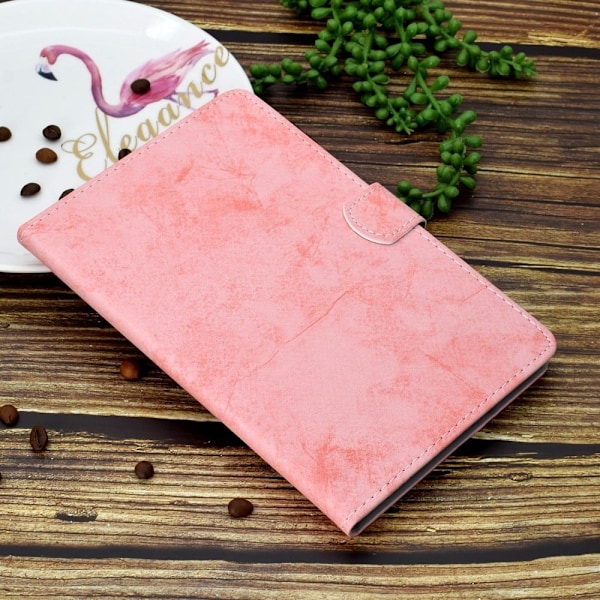 iPad 10.9 (2022) / iPad 10th Gen Cloth Texture Vegansk Læder Tablet Case Full Protection Stand Card Slot Flip Cover - Lyserød Pink