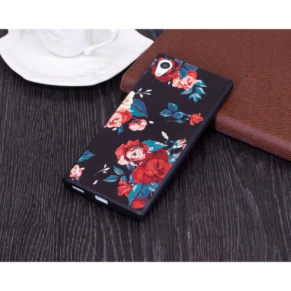 Sony Xperia Xa1 Pregede Matt TPU Etui - Roses Multicolor