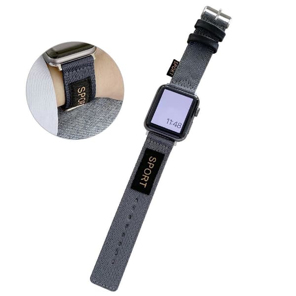 Apple Watch 44mm urheilullinen nylonkellohihna - Harmaa Silver grey