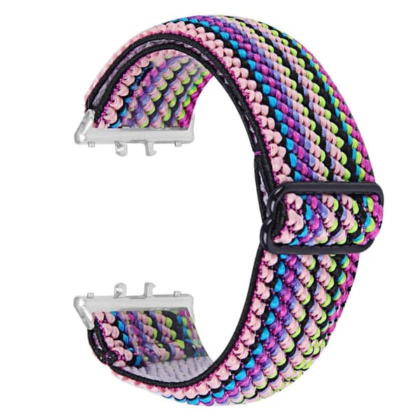 Samsung Galaxy Fit3 SM-R390 Elastic Watch Strap Fashionable Pattern Wrist Band (Silver Buckle) - 9 Multicolor