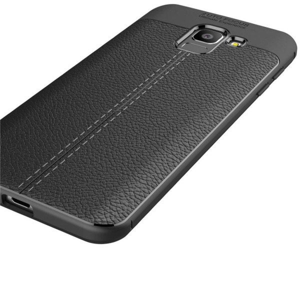 Samsung Galaxy J6 Liitsihedelmän Jyvä Pintainen Joustava TPU Muo Black