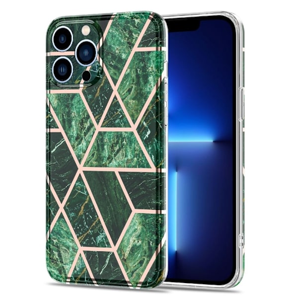 Marmormotiv iPhone 13 Pro skal - Grön Grön
