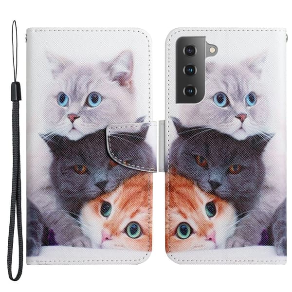 Wonderland Samsung Galaxy S22 Plus Flip Etui - Tre Katte Multicolor