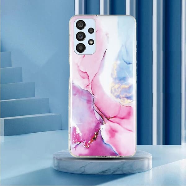 Marble Samsung Galaxy A53 5G Suojakotelo - Pinkki / Sininen Multicolor