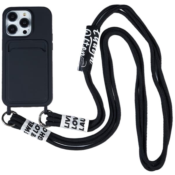 Kortholderveske for iPhone 15 Pro - Svart Black