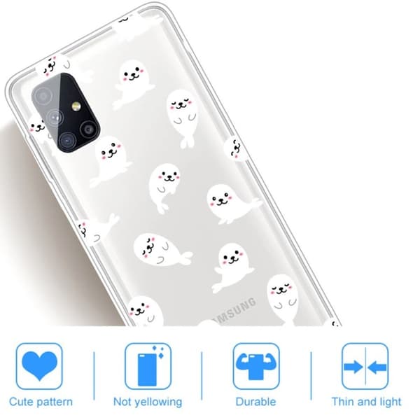 Deco Samsung Galaxy M51 kotelot - Söpöt Kasvot White