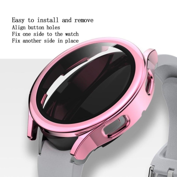 Samsung Galaxy Watch 4 (44mm) electroplated cover with tempered Rosa