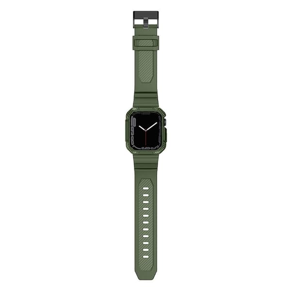Apple Watch (41 mm) kolfiberfodral med klockarmband - Mörkgrön Grön