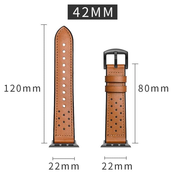 Apple Watch Series 5 44mm ægte læder Urrem - Brun Brown