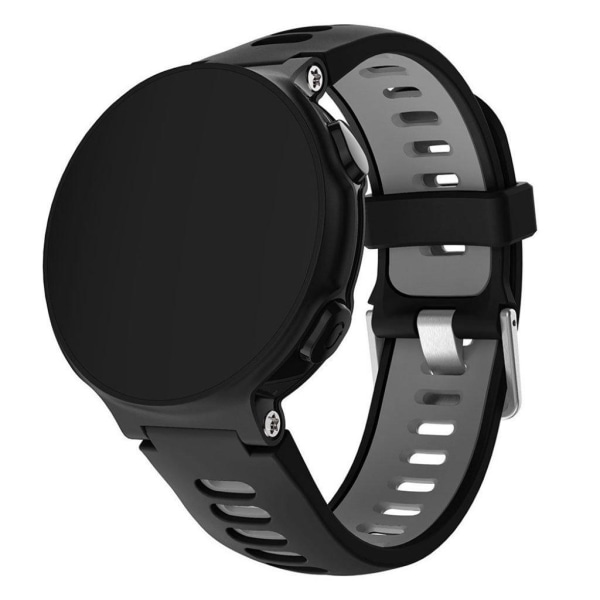 Garmin Forerunner 220 / 230 / 235 / 620 / 630 / F735 XT tvåfärgat klockarmband i silikon - Svart / Grå Svart