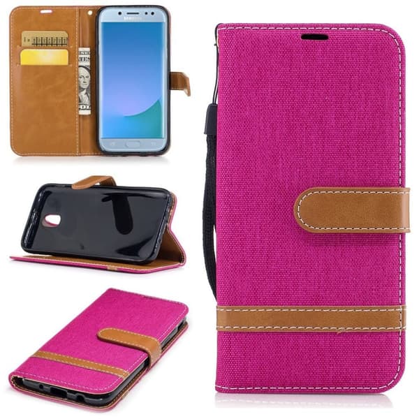 Samsung Galaxy J5 (2017) Stilrent og holdbart læder etui - Rosa Purple