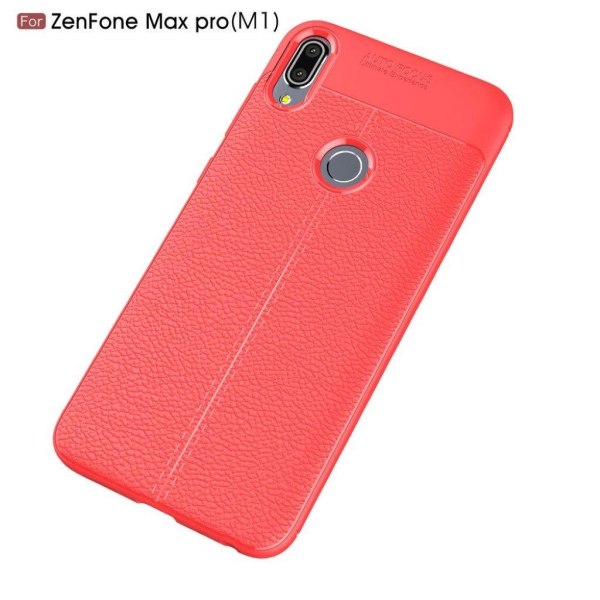 Asus ZenFone Max Pro (ZB602KL) mobilskal silikon litchi textur – Röd