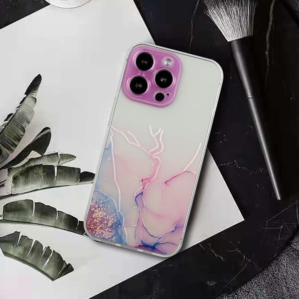 Marmormotiv iPhone 15 Pro Max skal - Rosa Rosa