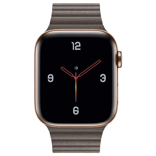 Apple Watch Series 4 44mm klockband av delat läder - Grå Silvergrå