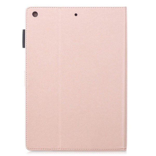 iPad 10.2 (2019) aftryk blomster brilliant læder flip etui - Rød Pink