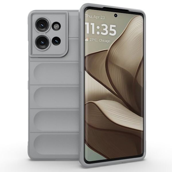 Mjukt greppformat Motorola Edge 50 skal - Ljusgrå Silvergrå