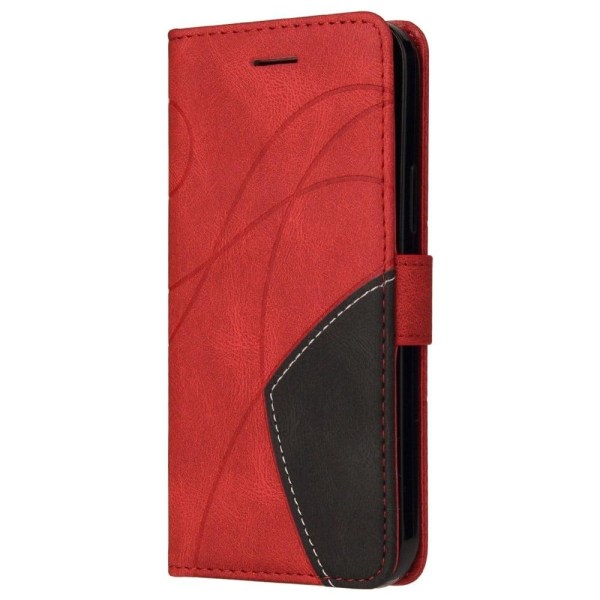 Textured leather case with strap for OnePlus Ace Pro / 10T - Red Red