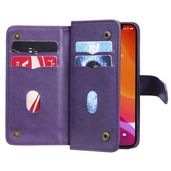 iPhone 13 etui med pung & 10 kortpladser – Lilla Purple