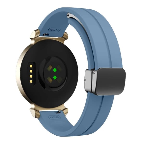 Garmin Lily 2 silikonarmband med magnetisk vikbar spänne - Blå Med Svart Spänne Blå