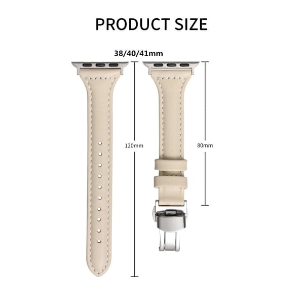 Apple Watch Series 8 (41mm) Ægte okselæderrem - Beige Brown