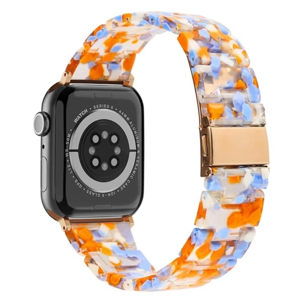 Apple Watch (41mm) urrem i resin-stil - Gul Blanding Multicolor