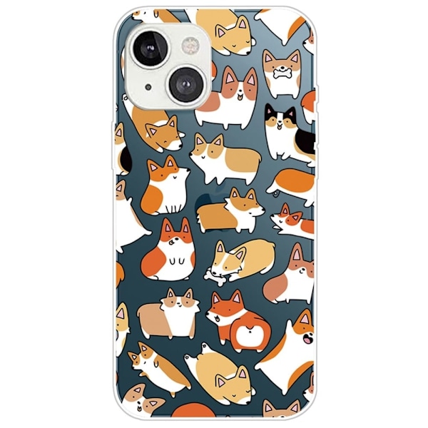 Deco iPhone 14 deksel - Hunder Klistremerke Brown