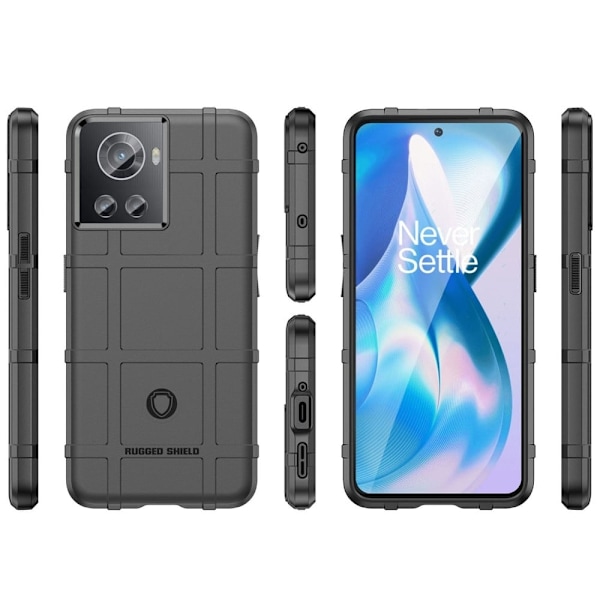 Rugged Shield OnePlus 10R / OnePlus Ace kotelot - Musta Black