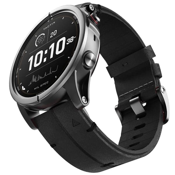Aito nahkahihna Garmin- ja Coros-kelloon - Musta Black