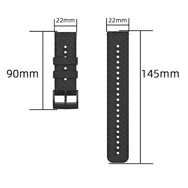 22 mm universal silikonerem med twill-struktur - Grå Silver grey